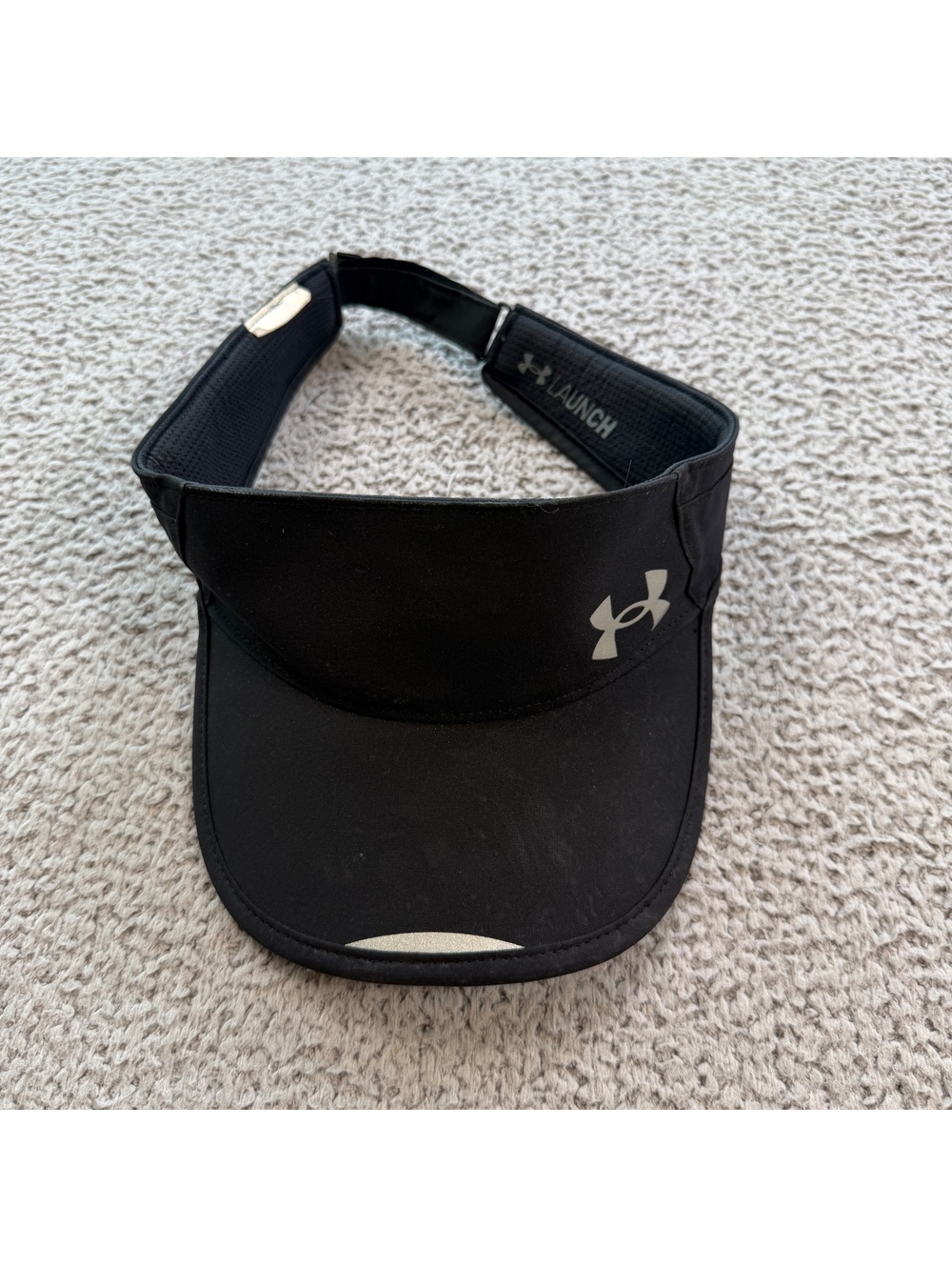 Under Armour Launch Black Reflective Running Performance Visor Adjustable Hat